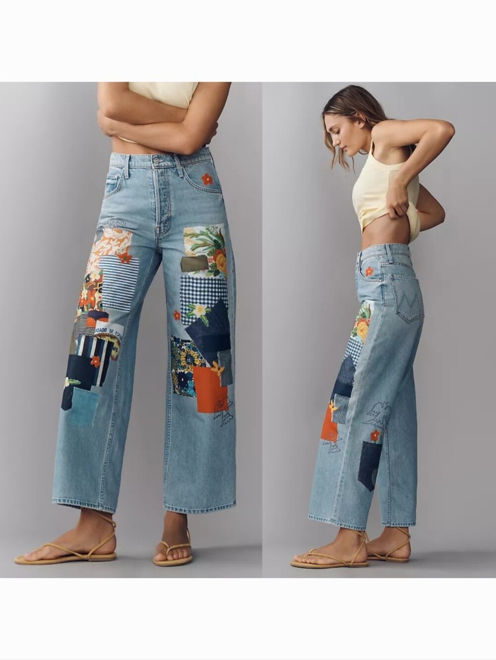 NWT Mother Denim The Spinner Flood Mumble Jumble 27 Jean High Rise Waisted Jeans